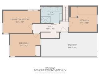 Discover this spacious floor plan featuring a primary bedroom measuring 15'5' x 9'5', alongside two additional bedrooms.