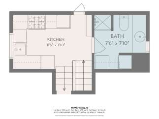 Discover the efficient layout of this home, featuring a well-appointed kitchen measuring 11'5' x 7'10' and a spacious bathroom of 7'6' x 7'10'.