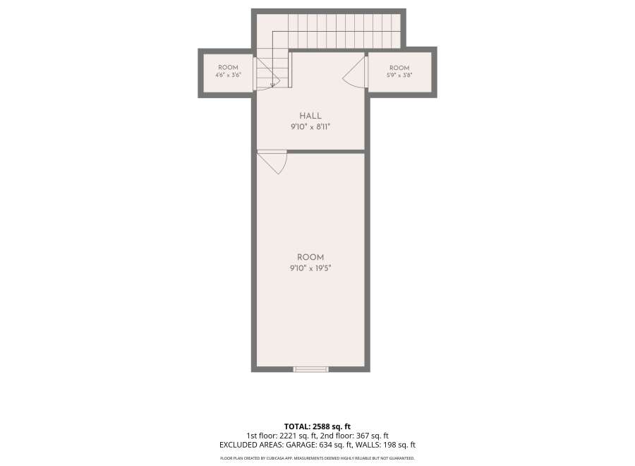 Discover this charming floor plan featuring a spacious main room measuring 9'10' x 19'5', perfect for living and dining.