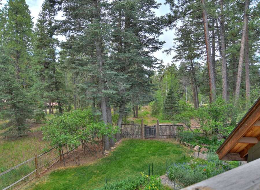 Escape to this serene mountain retreat, nestled amidst towering pine trees and lush greenery.