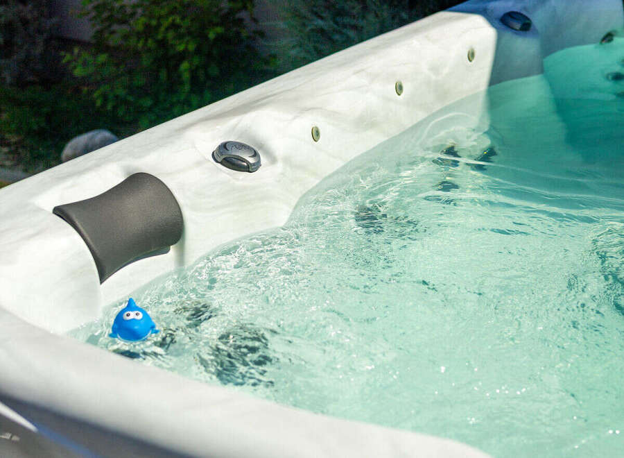 Experience ultimate relaxation in this luxurious hot tub, perfect for unwinding after a long day.