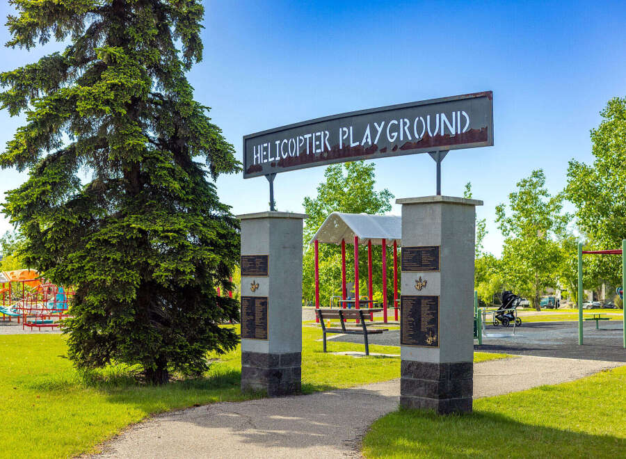 Welcome to the Helicopter Playground, a vibrant community space perfect for family fun.