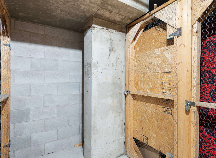Discover secure and convenient storage solutions in this property's basement.