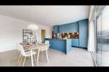 Experience modern living in this stunning open-concept kitchen and dining area.