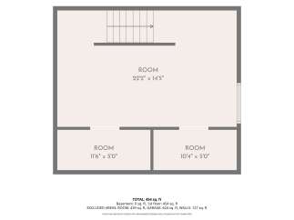 Discover this charming floor plan featuring a spacious main room measuring 22'2' x 14'5', perfect for gatherings.