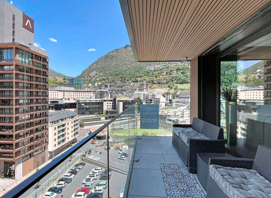 Experience breathtaking mountain views from this stunning balcony, perfect for enjoying your morning coffee or evening relaxation.