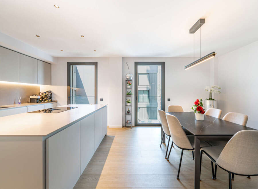 Experience modern living in this stunning open-plan kitchen and dining area.