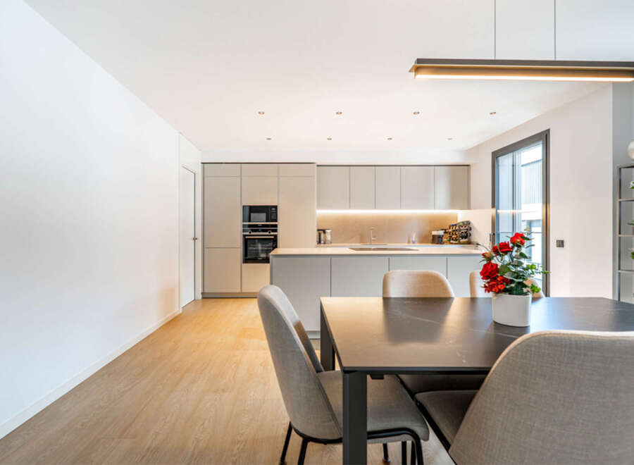 Experience modern living in this stunning open-plan kitchen and dining area.