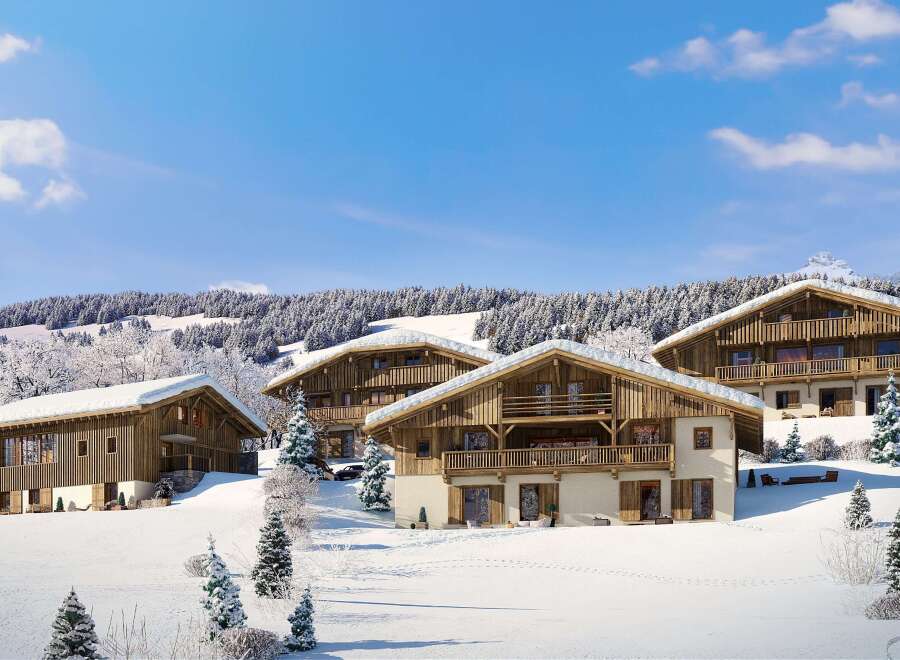 Experience luxury mountain living in this stunning chalet development, nestled amidst snow-covered slopes and evergreen forests.