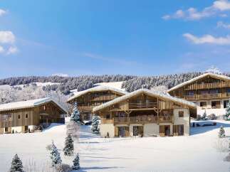 Experience luxury mountain living in this stunning chalet development, nestled amidst snow-covered slopes and evergreen forests.