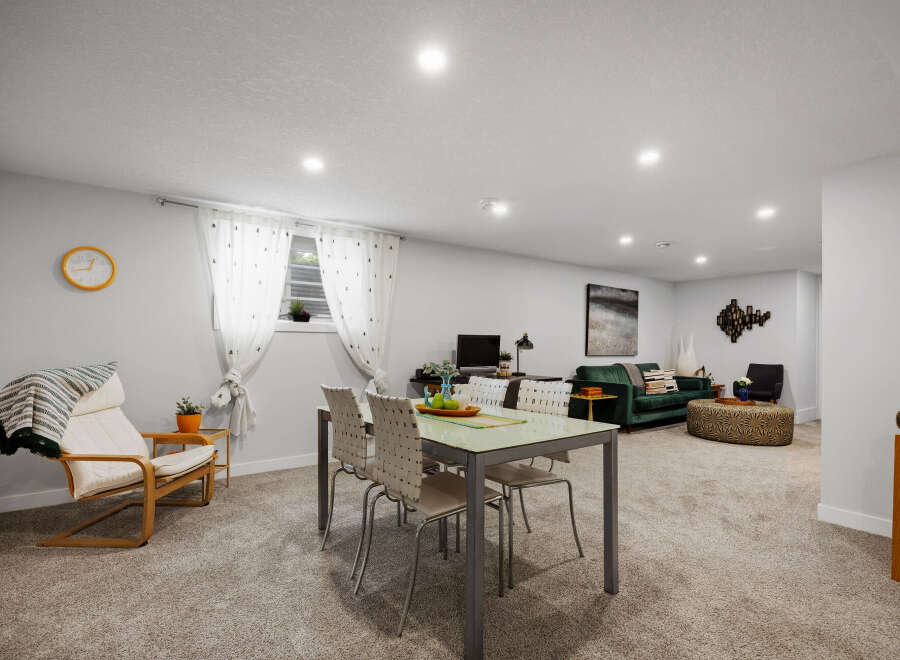 Discover this beautifully finished basement, perfect for entertaining and relaxation.