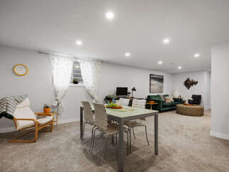 Discover this beautifully finished basement, perfect for entertaining and relaxation.