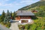 Experience alpine living in this charming wooden chalet, nestled amidst lush greenery and rolling hills.