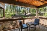 Enjoy the serene mountain views from this charming deck, perfect for morning coffee or evening relaxation.
