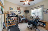 This versatile room offers a perfect blend of fitness and creativity, featuring a treadmill for your workouts and an art station with easels and supplies for your artistic endeavors.