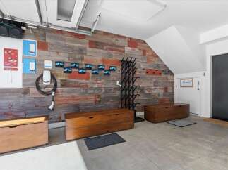 This spacious garage offers ample storage and convenience for any homeowner.