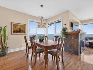 Enjoy breathtaking ocean views from this elegant dining room, perfect for hosting guests or enjoying a quiet meal.