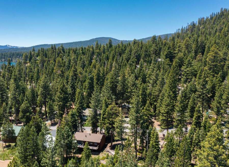 Nestled amidst a dense forest of towering pine trees, this property offers a serene and private retreat.
