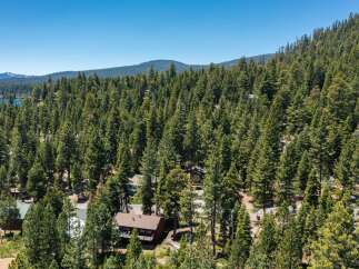Nestled amidst a dense forest of towering pine trees, this property offers a serene and private retreat.
