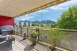 Enjoy breathtaking mountain views from this spacious balcony, perfect for outdoor relaxation and entertaining.