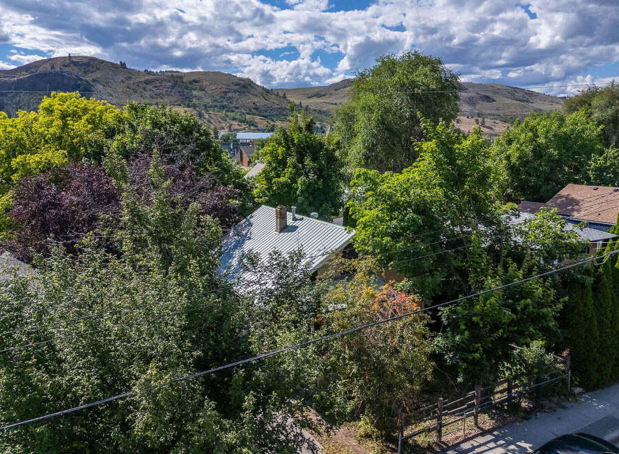 Nestled amidst lush greenery and mature trees, this property offers a serene escape with picturesque views of rolling hills.