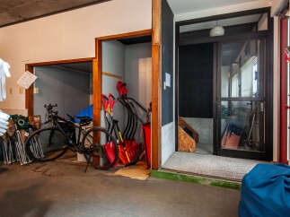 Discover ample storage and utility in this versatile space, perfect for organizing outdoor gear and equipment.