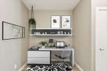 Create a productive and stylish home office with this modern desk setup.