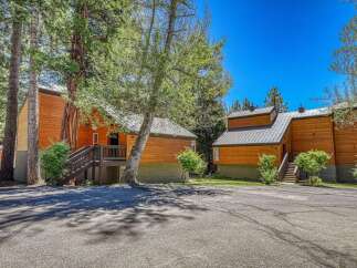 Discover this charming wooden cabin nestled amongst tall pine trees, offering a serene mountain retreat.