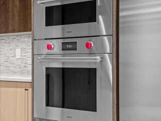 Experience culinary excellence with this state-of-the-art Wolf double oven, seamlessly integrated into a custom cabinetry design.