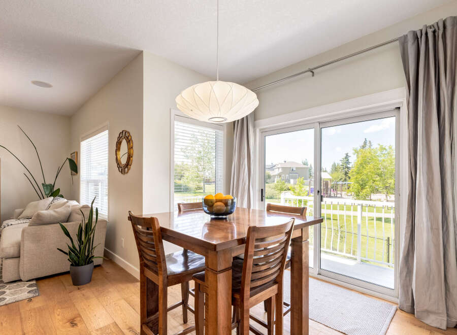 Enjoy casual dining in this bright and airy space, perfect for morning coffee or intimate meals.