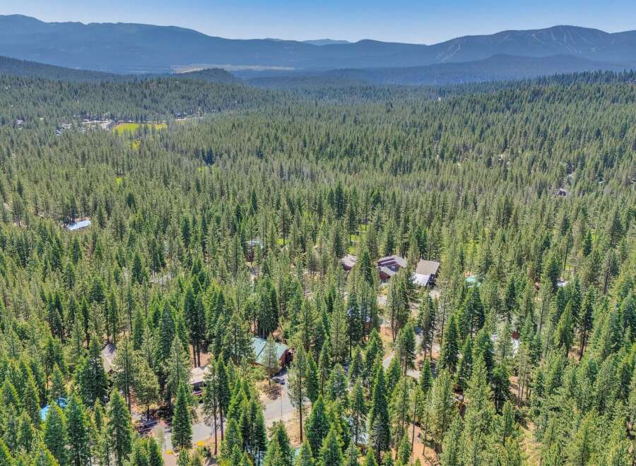 Nestled amidst a dense forest of towering pine trees, this property offers a secluded and serene mountain retreat.