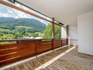 Enjoy breathtaking mountain views from this spacious balcony, perfect for outdoor relaxation and entertaining.