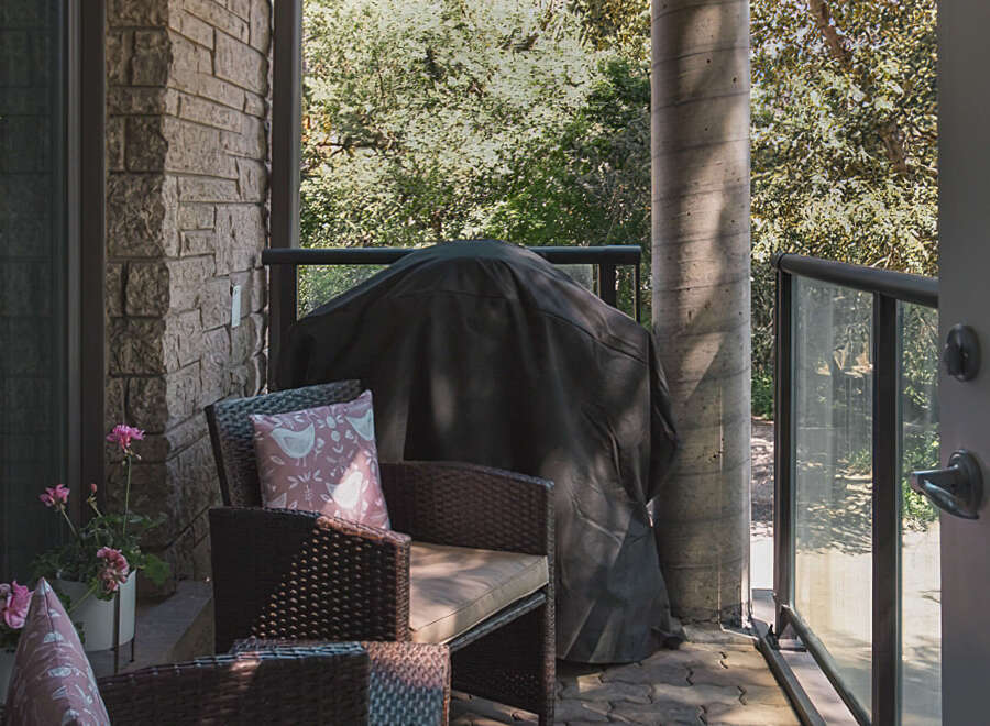 Enjoy outdoor living on this charming patio, perfect for entertaining or relaxing.