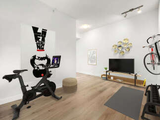 Transform your home into a personal fitness sanctuary with this dedicated workout space.