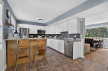 Discover this charming kitchen featuring crisp white cabinetry and a sleek stainless steel dishwasher.