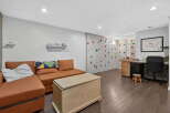 Discover this unique recreational space featuring a built-in climbing wall, perfect for active individuals and families.