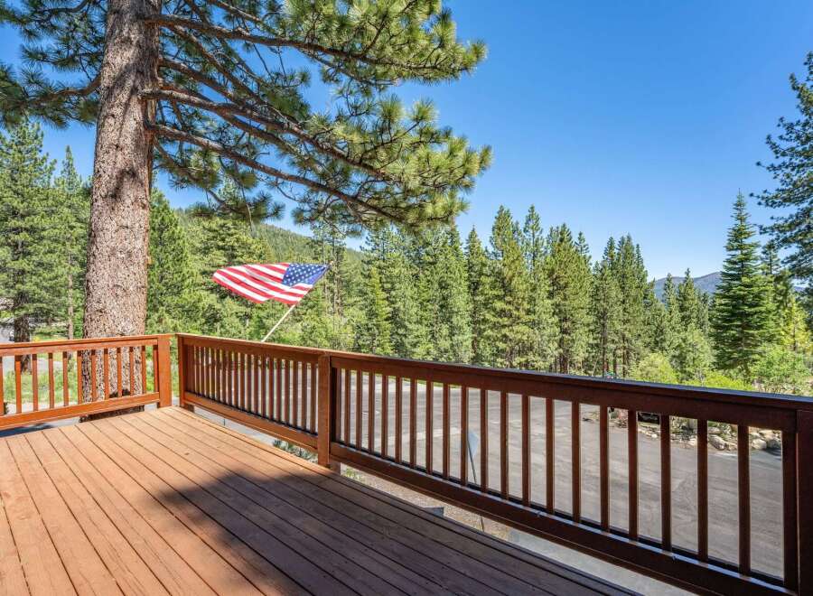 Enjoy breathtaking mountain views from this stunning deck, perfect for outdoor entertaining or quiet relaxation.