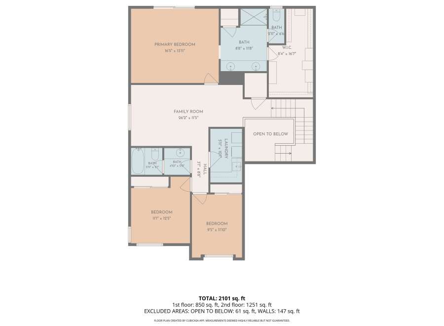 Discover this spacious floor plan featuring a large primary bedroom with an en-suite bath and walk-in closet, perfect for relaxation.