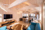 Experience modern living in this stunning timber-framed home, featuring an open-concept living and dining area perfect for entertaining.