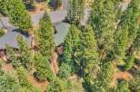 Nestled amidst towering pine trees, this charming cabin offers a serene mountain retreat.