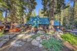 Escape to this charming cabin nestled among tall pine trees, offering a perfect blend of rustic appeal and outdoor living.