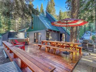 Experience the ultimate mountain getaway with this stunning property featuring a luxurious hot tub and expansive wooden deck perfect for outdoor entertaining.