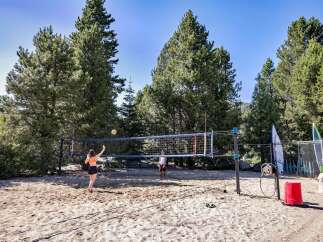 Enjoy outdoor recreation with a private beach volleyball court, perfect for friendly games or tournaments.