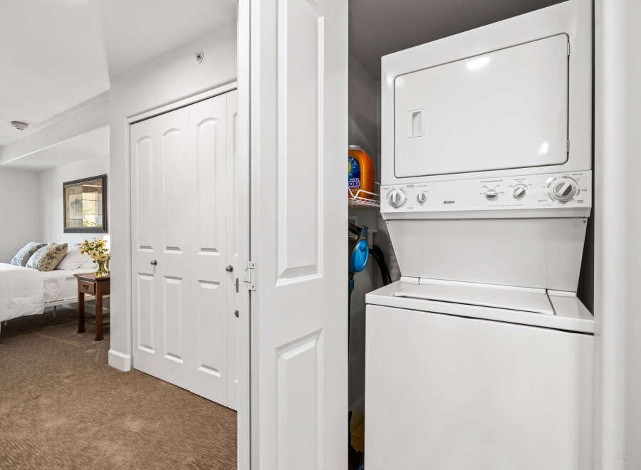 Discover convenience with this stacked washer and dryer unit, perfect for maximizing space in your home.