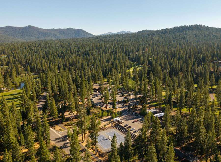 Nestled amidst a dense forest, this property offers a unique blend of recreation and relaxation.