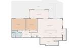 Discover this charming floor plan featuring two spacious bedrooms, a shared bathroom, and a convenient hall area.