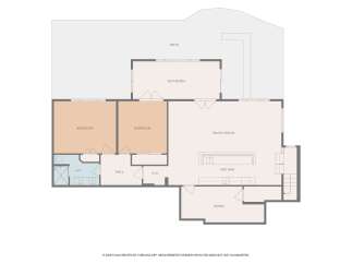Discover this charming floor plan featuring two spacious bedrooms, a shared bathroom, and a convenient hall area.