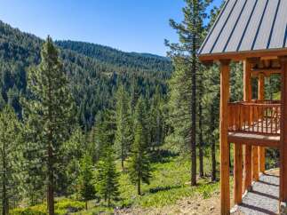Experience the serene beauty of this mountain retreat, nestled amidst a lush forest of towering pine trees.