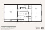Discover this spacious floor plan featuring three bedrooms and two bathrooms, perfect for comfortable living.