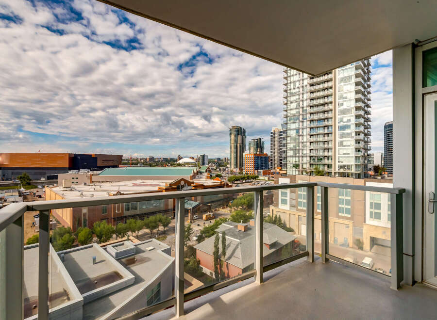 Experience breathtaking city views from this stunning balcony, perfect for enjoying your morning coffee or evening relaxation.